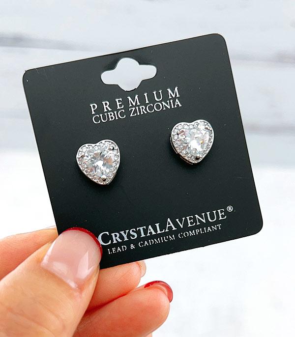 New Arrival :: Wholesale Cushion Cut Heart CZ Earrings