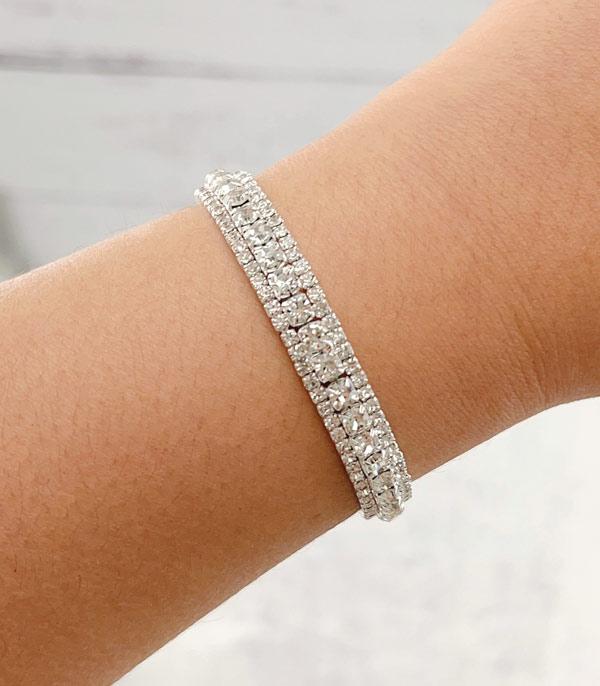 BRACELETS :: CUFF I BANGLE :: Wholesale Rhinestone Memory Wire Cuff Bracelet
