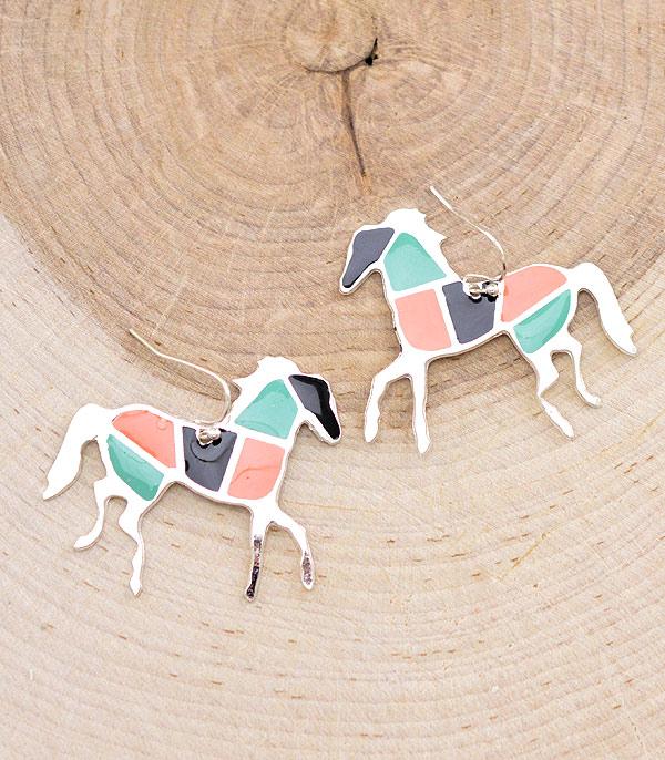 New Arrival :: Wholesale Western Aztec Horse Earrings