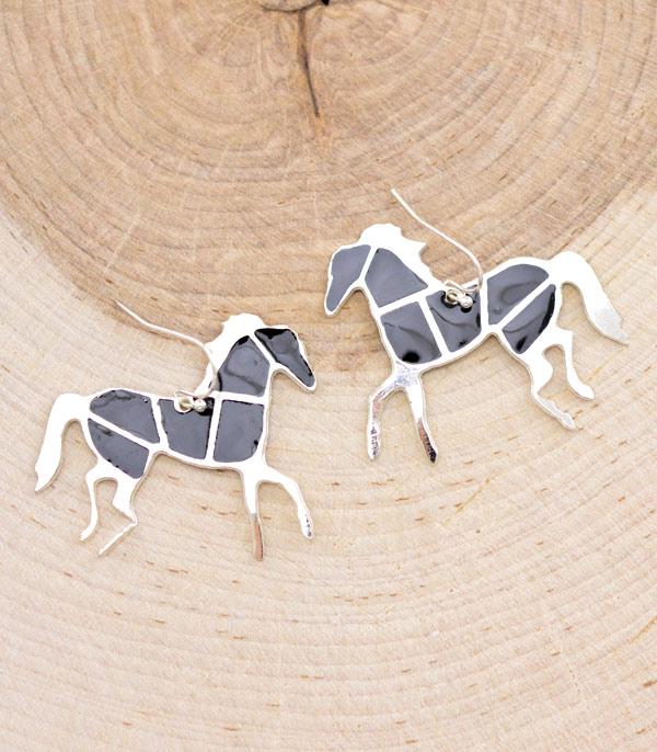 EARRINGS :: WESTERN HOOK EARRINGS :: Wholesale Western Aztec Horse Earrings