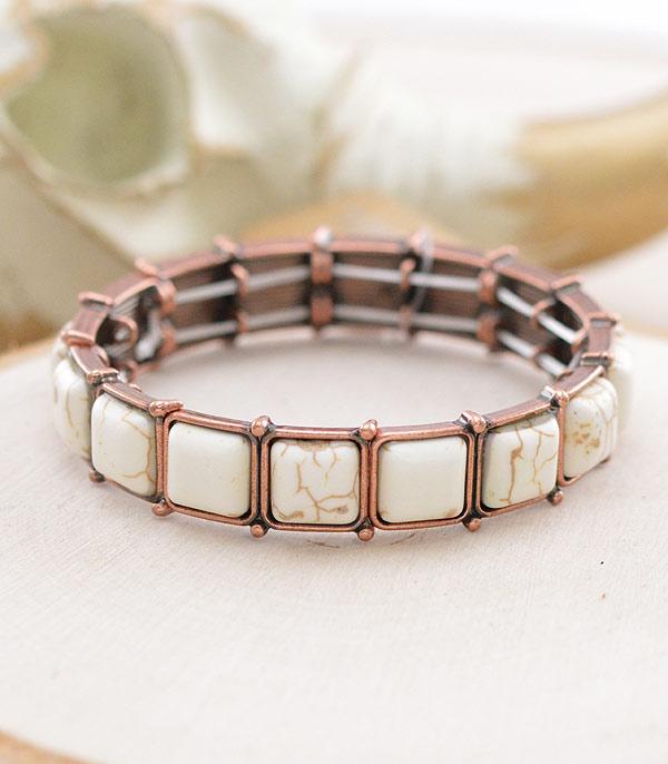 BRACELETS :: STRETCH :: Wholesale Tipi Western Semi Stone Bracelet