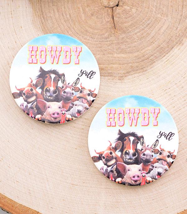 <font color=BLUE>WATCH BAND/ GIFT ITEMS</font> :: GIFT ITEMS :: Wholesale Tipi Western Howdy Horse Car Coaster Set