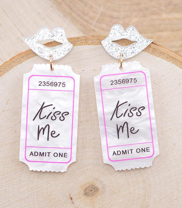 <font color=red>VALENTINE'S</font> :: Wholesale Valentines Glitter Ticket Earrings