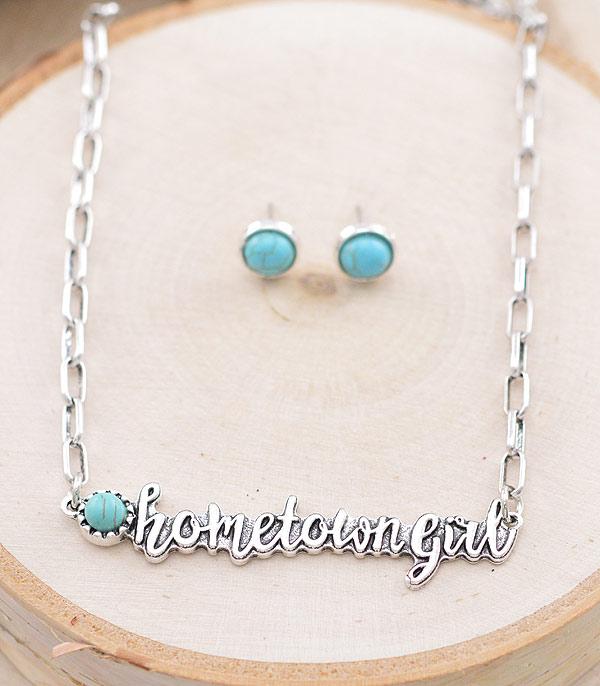 NECKLACES :: CHAIN WITH PENDANT :: Wholesale Tipi Western Hometown Girl Necklace Set