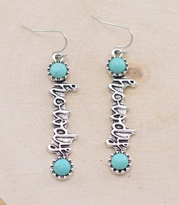 EARRINGS :: TRENDY EARRINGS :: Wholesale Tipi Western Howdy Letter Earrings