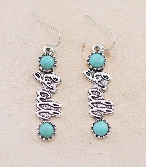 EARRINGS :: TRENDY EARRINGS :: Wholesale Tipi Western Yall Letter Earrings
