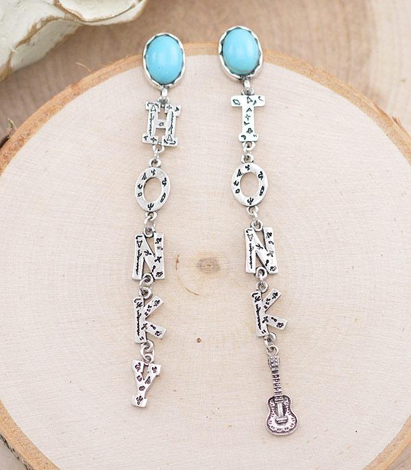 EARRINGS :: TRENDY EARRINGS :: Wholesale Tipi Honky Tonk Letter Earrings