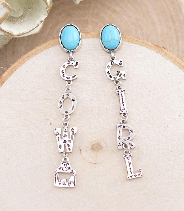 EARRINGS :: TRENDY EARRINGS :: Wholesale Tipi Western Cow Girl Earrings