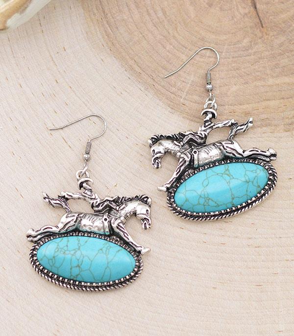 EARRINGS :: WESTERN HOOK EARRINGS :: Wholesale Tipi Western Cowboy Bronco Earrings