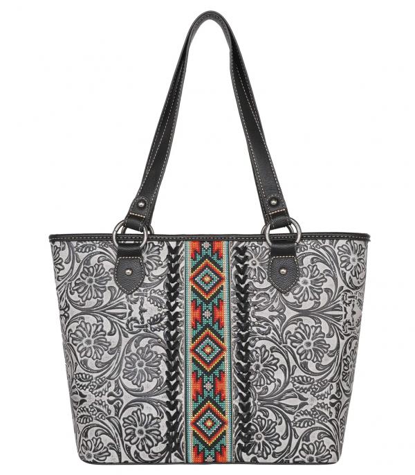 Search Result :: Wholesale Montana West Aztec Tooled Tote Bag