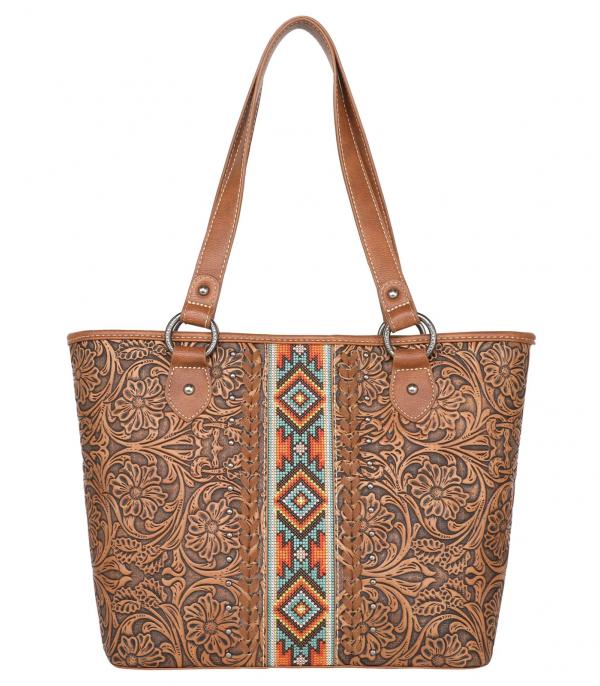Search Result :: Wholesale Montana West Aztec Tooled Tote Bag