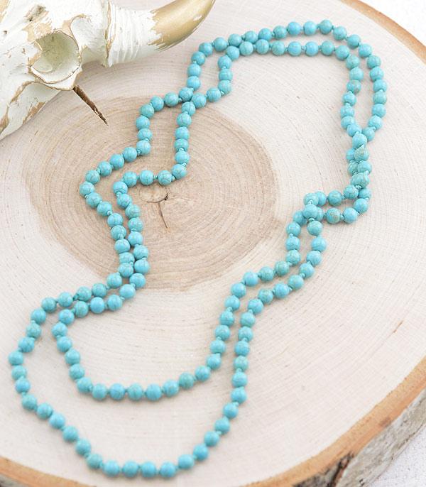<font color=Turquoise>TURQUOISE JEWELRY</font> :: Wholesale 60" Turquoise Bead Necklace
