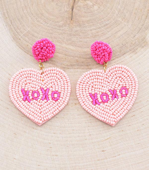 <font color=red>VALENTINE'S</font> :: Wholesale Bead Valentines Heart Earrings