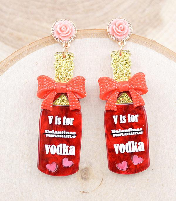 EARRINGS :: TRENDY EARRINGS :: Wholesale Glitter Valentines Earrings