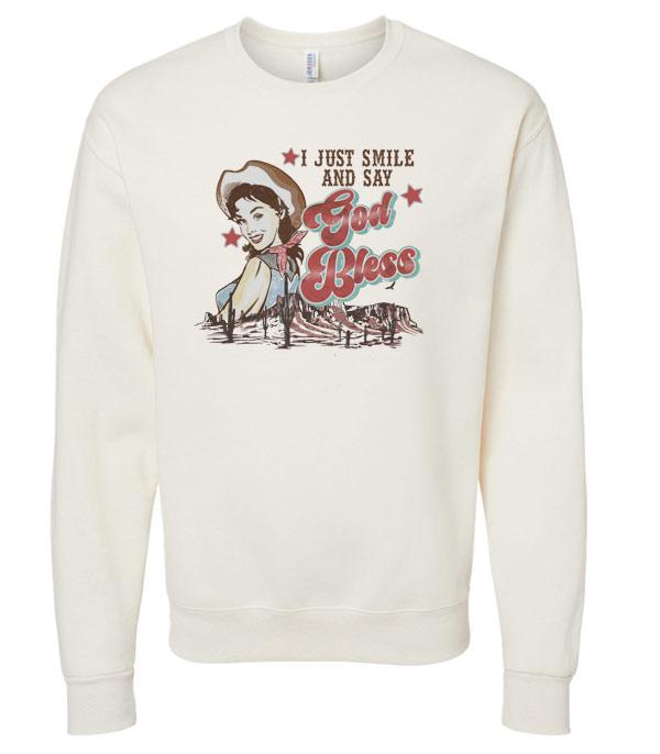 GRAPHIC TEES :: LONG SLEEVE :: Wholesale Western Cowgirl Sweatshirt