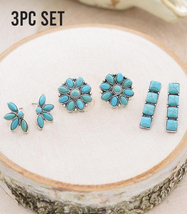 New Arrival :: Wholesale Western Turquoise Set Earrings