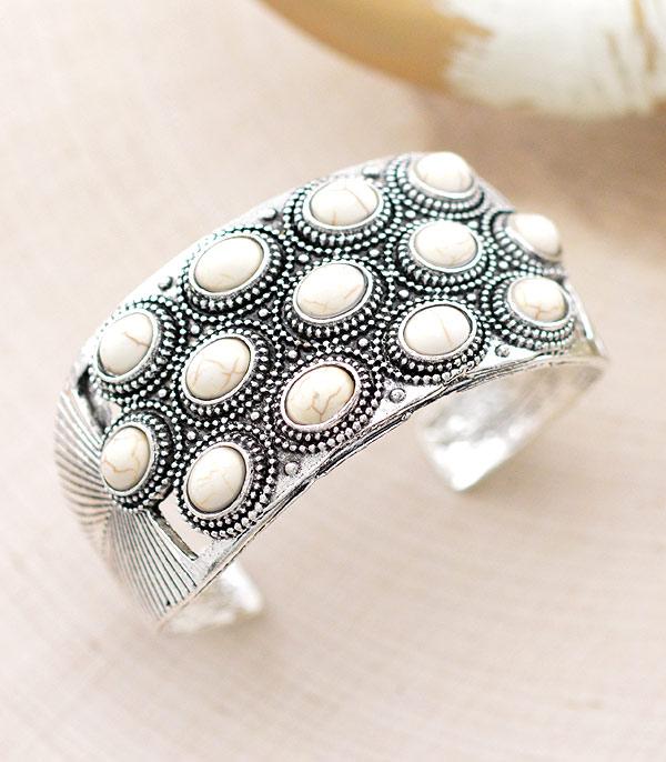 BRACELETS :: CUFF :: Wholesale Western Style Stone Cuff Bracelet