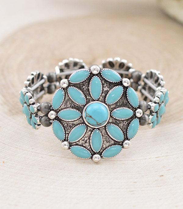 <font color=Turquoise>TURQUOISE JEWELRY</font> :: Wholesale Western Turquoise Concho Bracelet