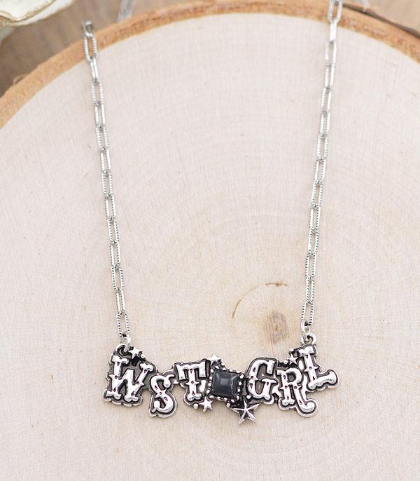 NECKLACES :: CHAIN WITH PENDANT :: Wholesale Western Cowgirl Letter Necklace