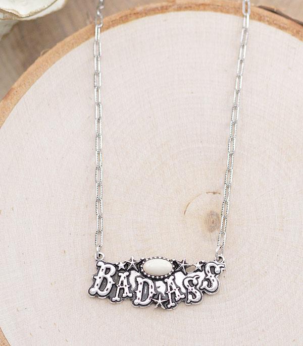 NECKLACES :: CHAIN WITH PENDANT :: Wholesale Western Badass Letter Necklace