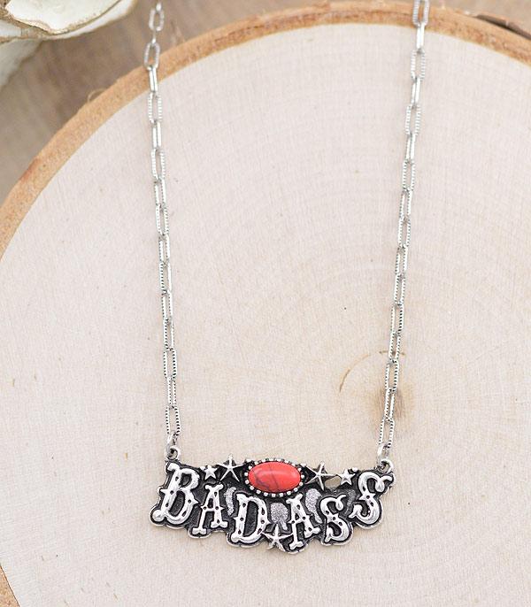 NECKLACES :: CHAIN WITH PENDANT :: Wholesale Western Badass Letter Necklace