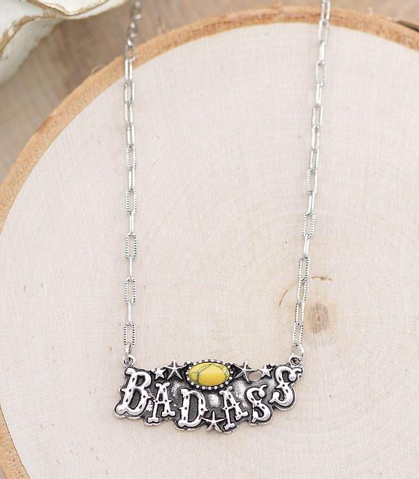 NECKLACES :: CHAIN WITH PENDANT :: Wholesale Western Badass Letter Necklace