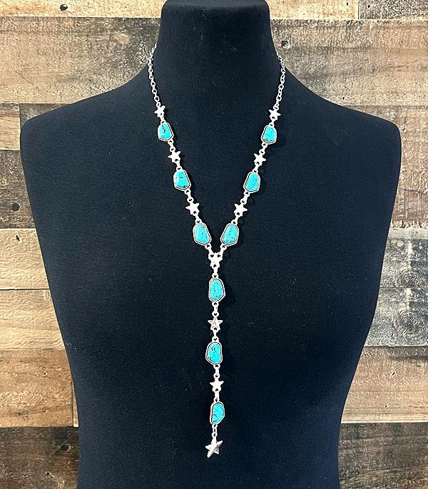 <font color=Turquoise>TURQUOISE JEWELRY</font> :: Wholesale Western Turquoise Star Lariat Necklace