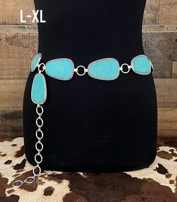 BELTS :: Wholesale Western Turquoise Concho Belt