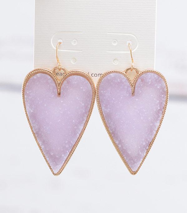 <font color=red>VALENTINE'S</font> :: Wholesale Druzy Heart Earrings