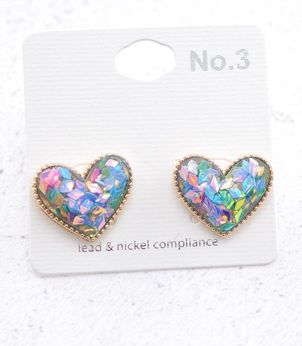 <font color=red>VALENTINE'S</font> :: Wholesale Confetti Heart Earrings