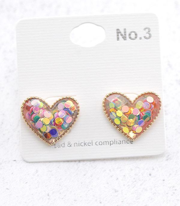 <font color=red>VALENTINE'S</font> :: Wholesale Confetti Heart Earrings