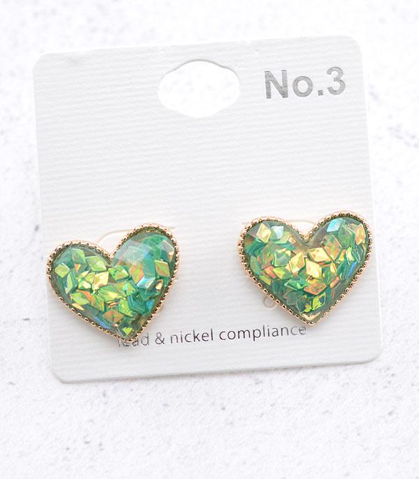 <font color=red>VALENTINE'S</font> :: Wholesale Confetti Heart Earrings