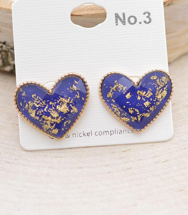 <font color=red>VALENTINE'S</font> :: Wholesale Gold Flake Heart Earrings