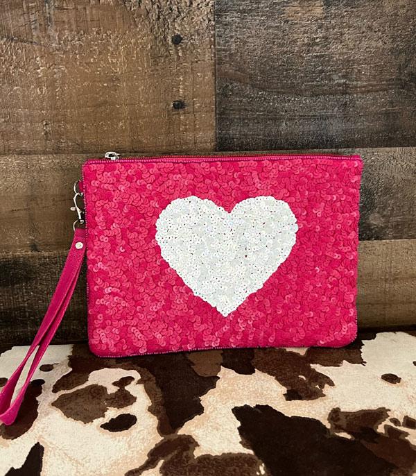 <font color=red>VALENTINE'S</font> :: Wholesale Sequin Heart Clutch Bag