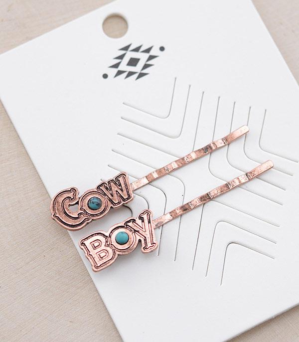 HATS I HAIR ACC :: HAIR ACCESSORIES :: Wholesale Western Cowboy Hair Pin Set