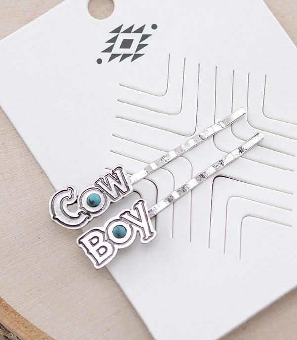 HATS I HAIR ACC :: HAIR ACCESSORIES :: Wholesale Western Cowboy Hair Pin Set