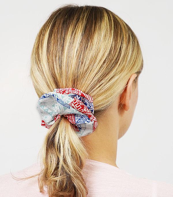 HATS I HAIR ACC :: HAIR ACCESSORIES :: Wholesale Aztec Print Hair Scrunchie