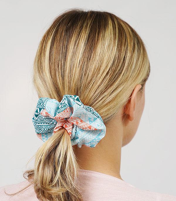 HATS I HAIR ACC :: HAIR ACCESSORIES :: Wholesale Aztec Print Hair Scrunchie