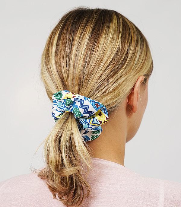 HATS I HAIR ACC :: HAIR ACCESSORIES :: Wholesale Aztec Print Hair Scrunchie