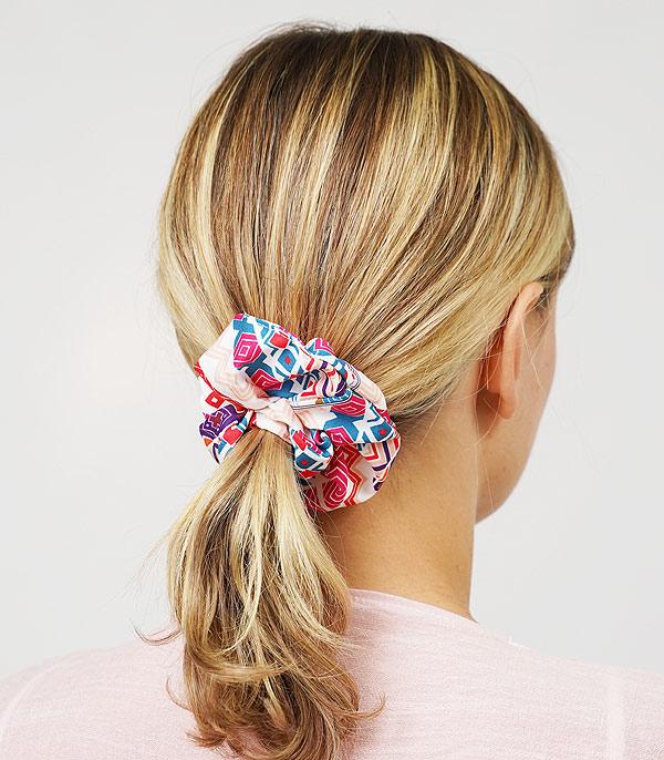 HATS I HAIR ACC :: HAIR ACCESSORIES :: Wholesale Aztec Print Hair Scrunchie