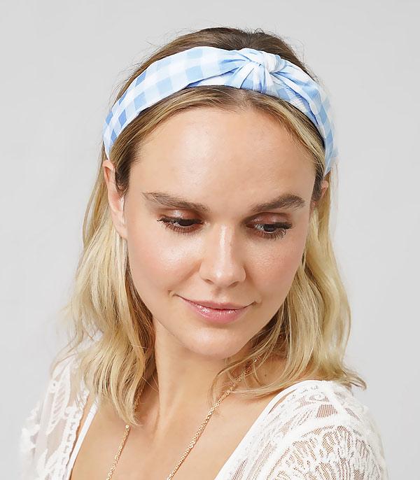 HATS I HAIR ACC :: HAIR ACCESSORIES :: Wholesale Checker Print Top Knot Headband
