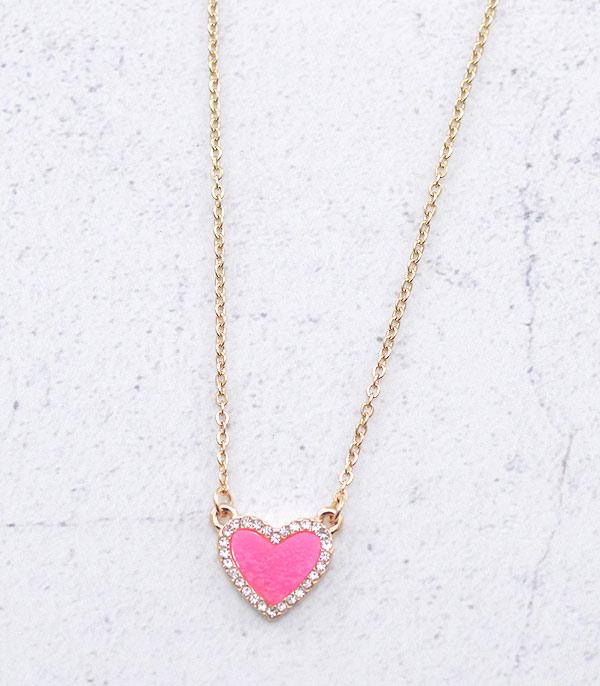 <font color=red>VALENTINE'S</font> :: Wholesale Druzy Heart Pendant Necklace