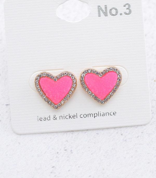<font color=red>VALENTINE'S</font> :: Wholesale Druzy Heart Earrings