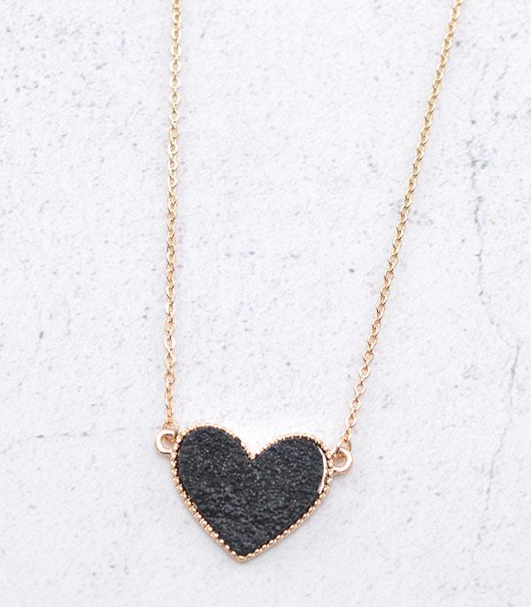 <font color=red>VALENTINE'S</font> :: Wholesale Druzy Heart Necklace