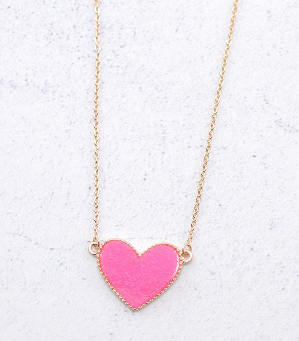 <font color=red>VALENTINE'S</font> :: Wholesale Druzy Heart Necklace