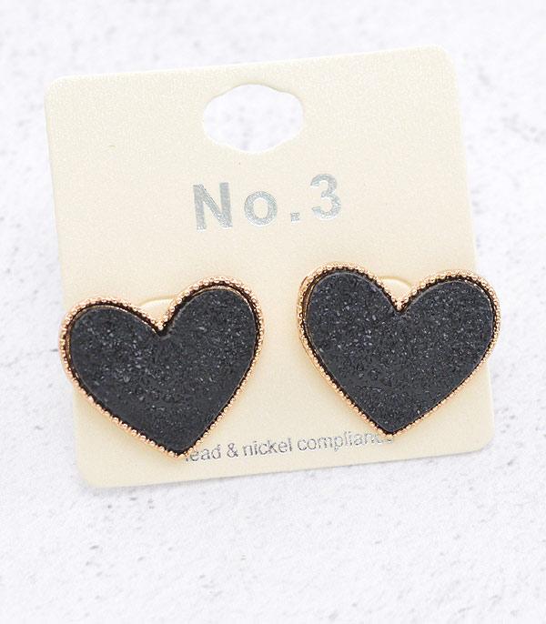 <font color=red>VALENTINE'S</font> :: Wholesale Druzy Heart Earrings