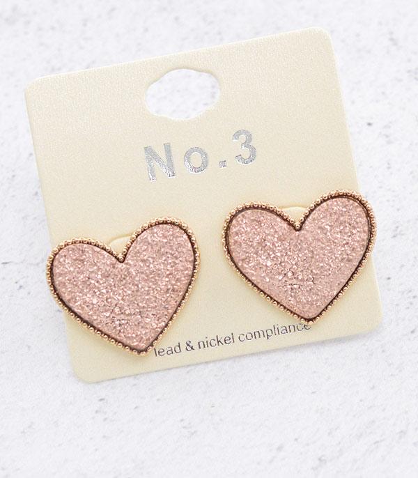 <font color=red>VALENTINE'S</font> :: Wholesale Druzy Heart Earrings