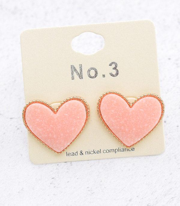 <font color=red>VALENTINE'S</font> :: Wholesale Druzy Heart Earrings