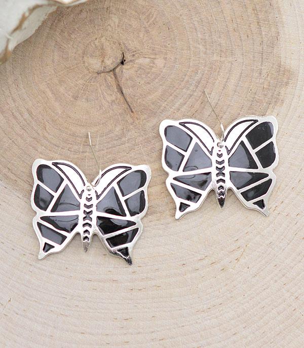 EARRINGS :: WESTERN HOOK EARRINGS :: Wholesale Western Aztec Butterfly Earrings