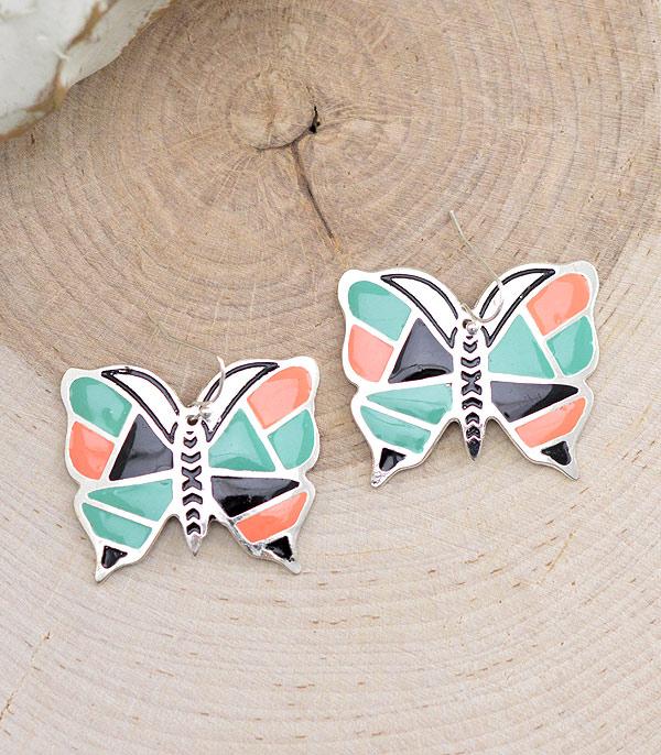 EARRINGS :: WESTERN HOOK EARRINGS :: Wholesale Aztec Butterfly Earrings